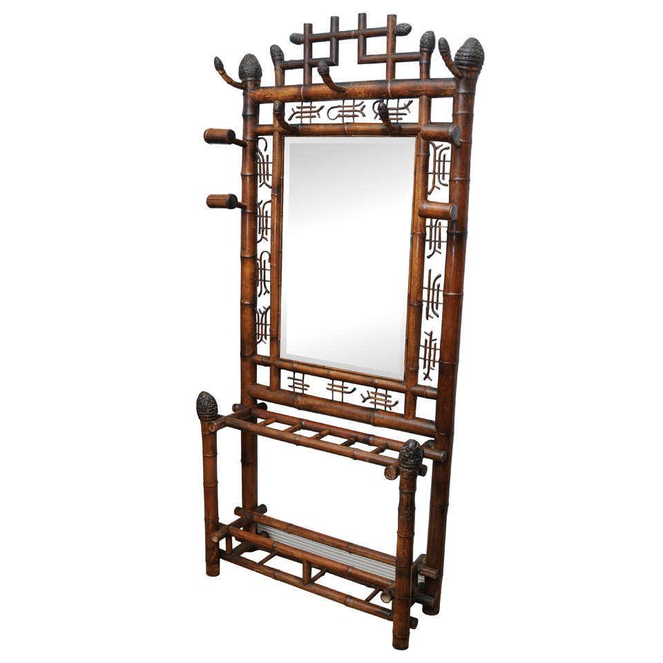 Large English Bamboo Hall Tree at 1stDibs antique bamboo hall tree