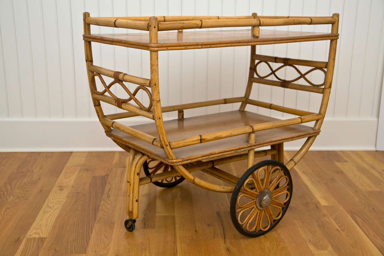 Rattan Serving/Tea Cart at 1stdibs