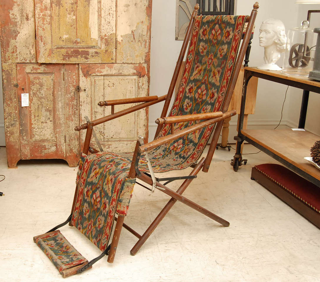 Victorian Reclining Folding Chair For Sale at 1stDibs