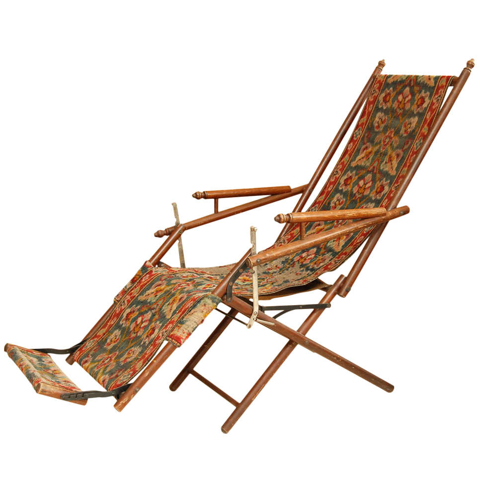 Victorian Reclining Folding Chair For Sale at 1stDibs
