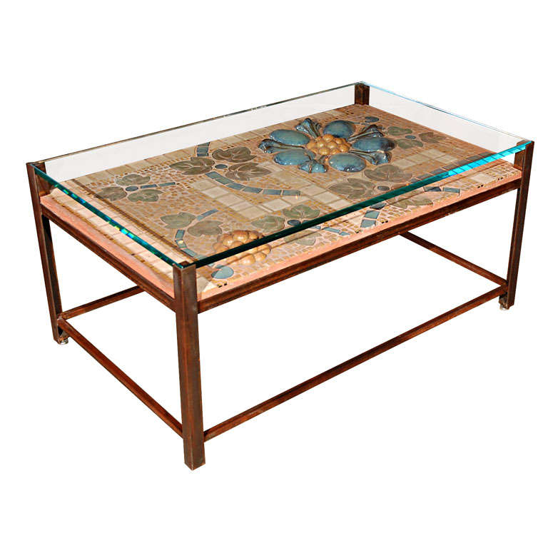 Antique Mosaic Panel Coffee Table at 1stDibs