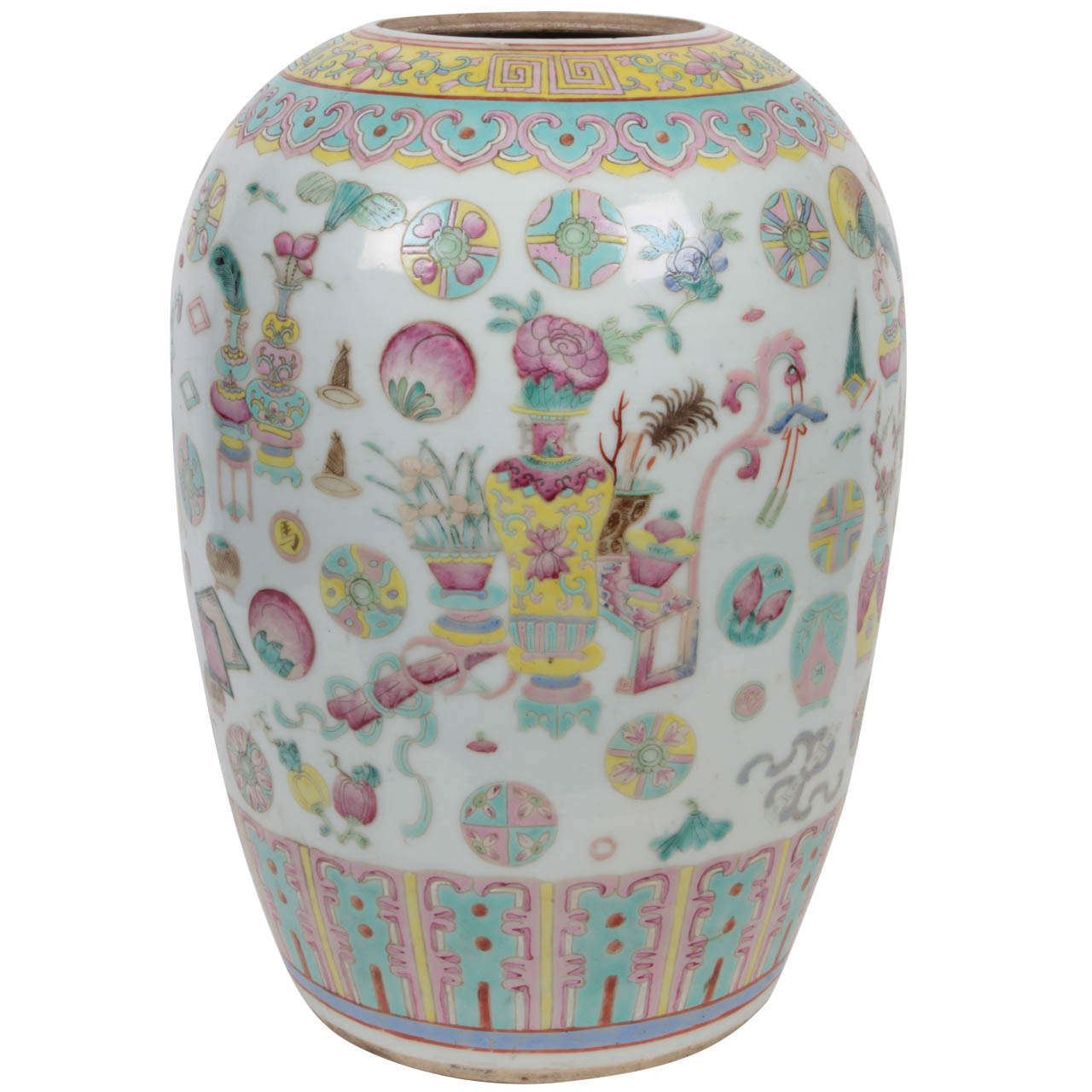 Chinese Famille Rose Jar Vase at 1stDibs