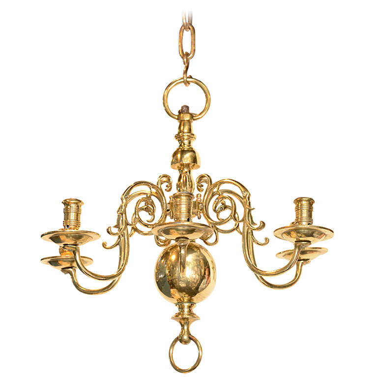 SixLight Dutch Brass Antique Chandelier at 1stDibs antique dutch