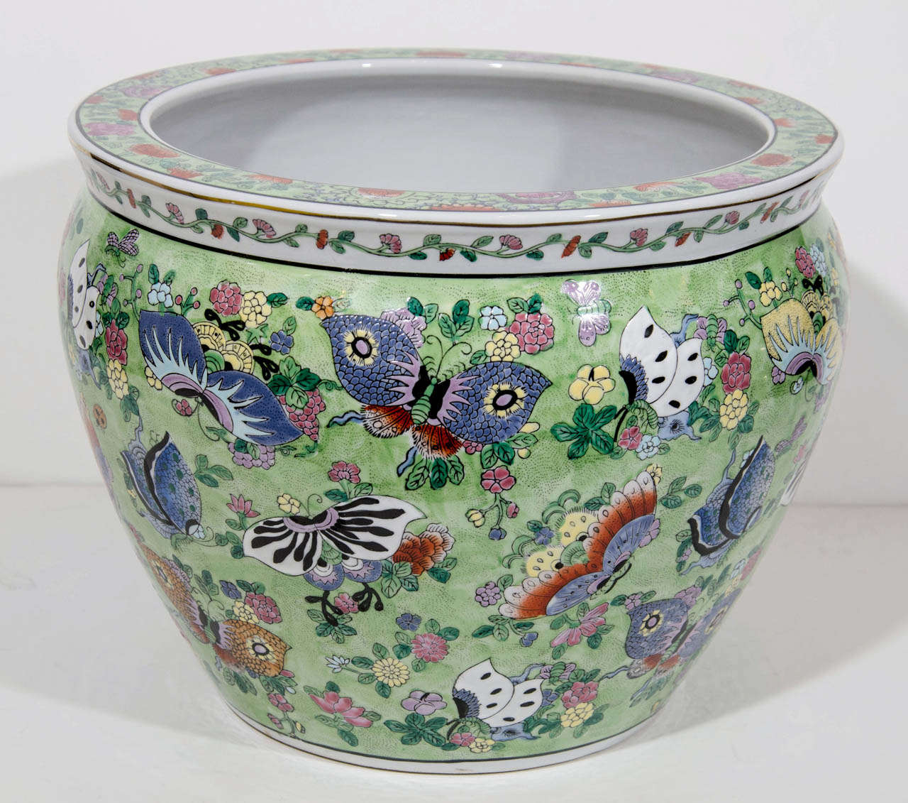 Exquisite Chinese Antique Famille Verte Porcelain Fish Bowl Jardiniere At 1stdibs