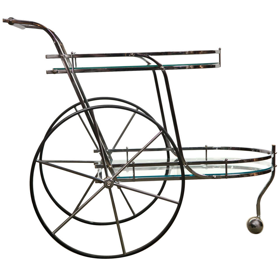 Chrome Bar Cart For Sale at 1stDibs