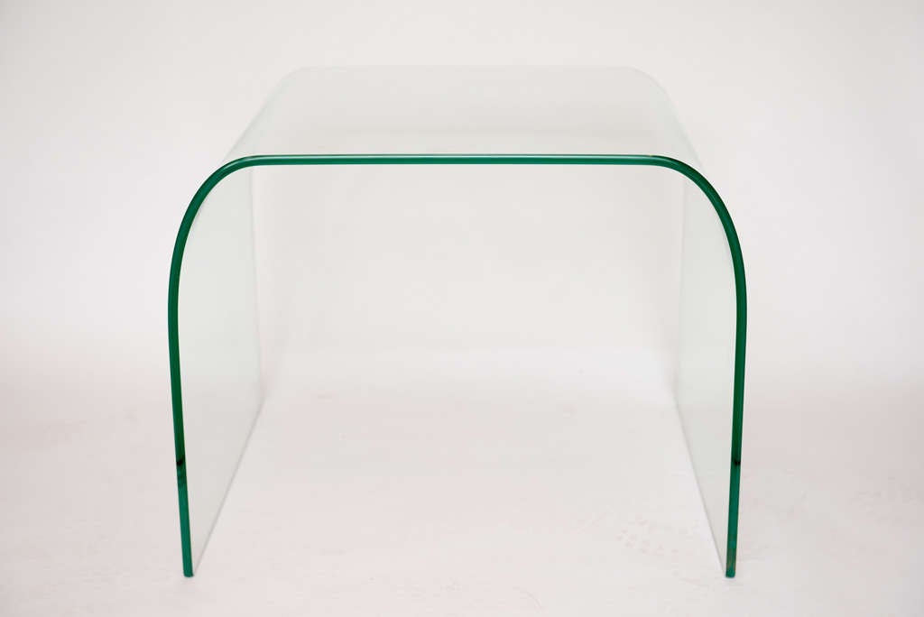 Pair of Pace Waterfall Glass Tables at 1stdibs