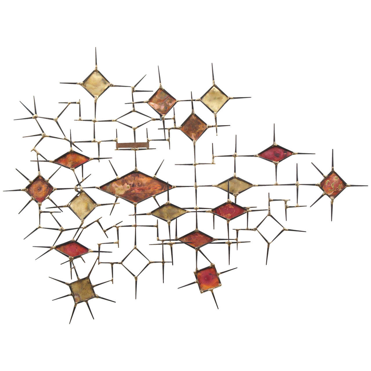 Mid Century Metal Wall Sculpture at 1stDibs