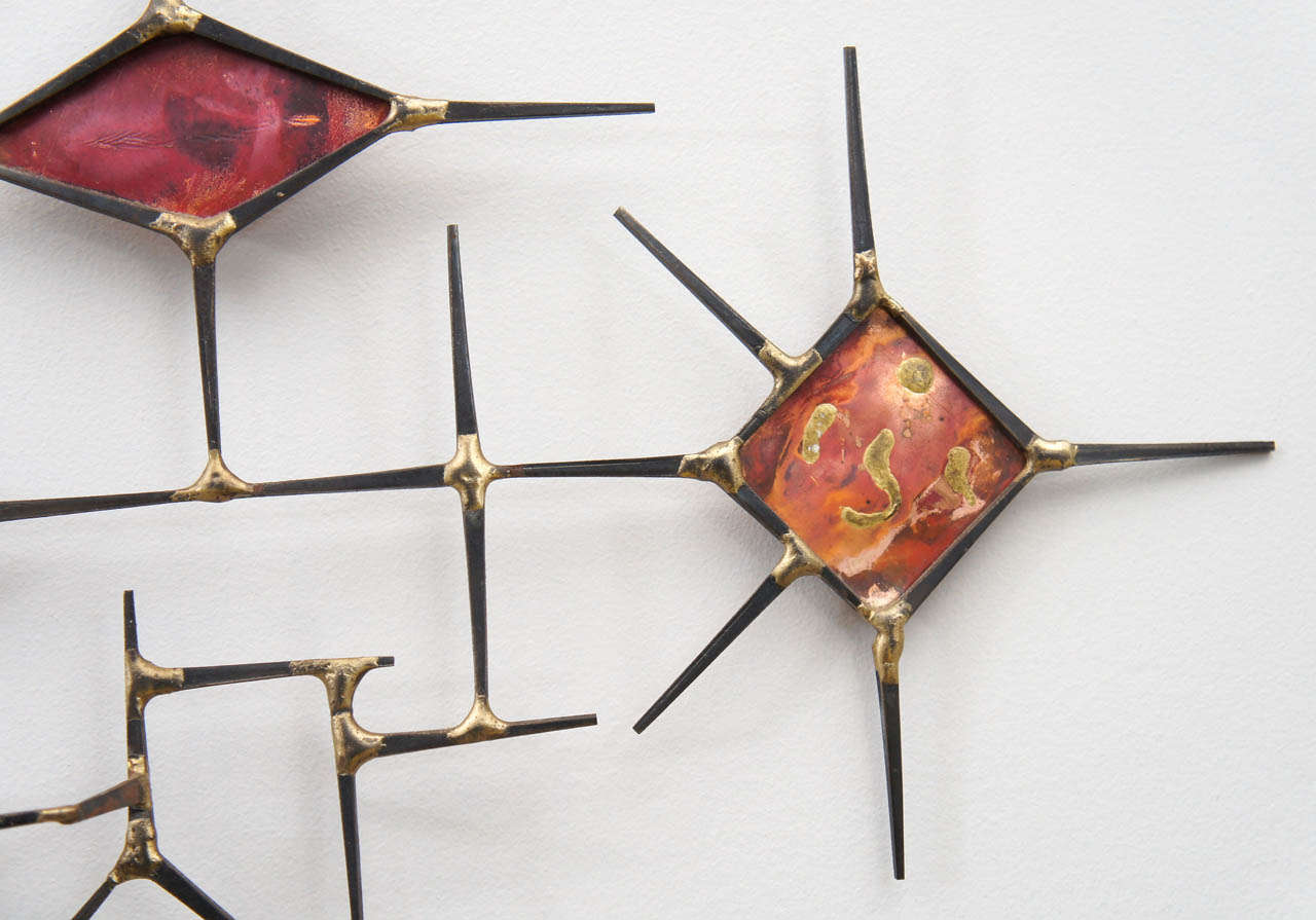 Mid Century Metal Wall Sculpture at 1stDibs