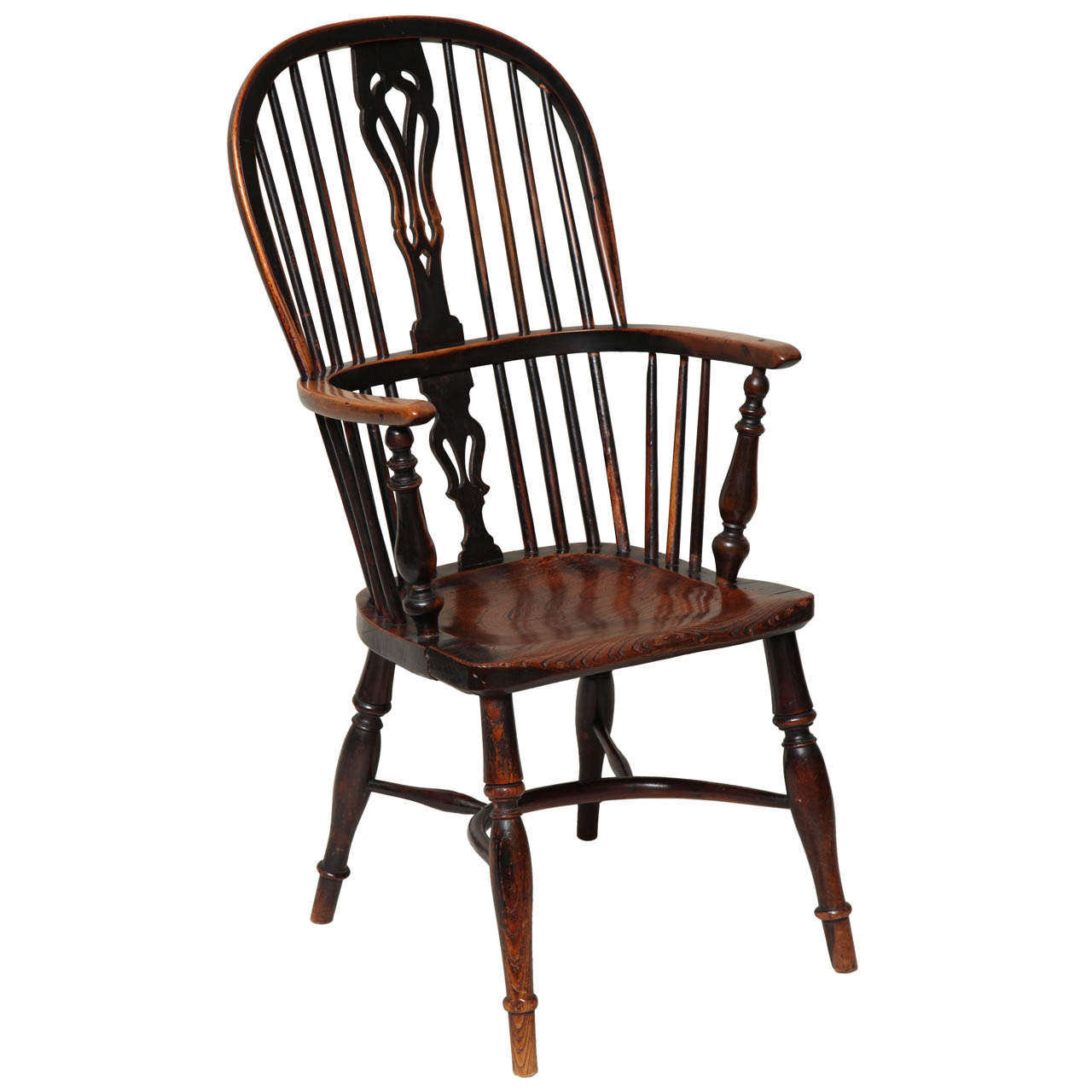 English Yew Wood Hoop Back Windsor Armchair For Sale at 1stDibs yew