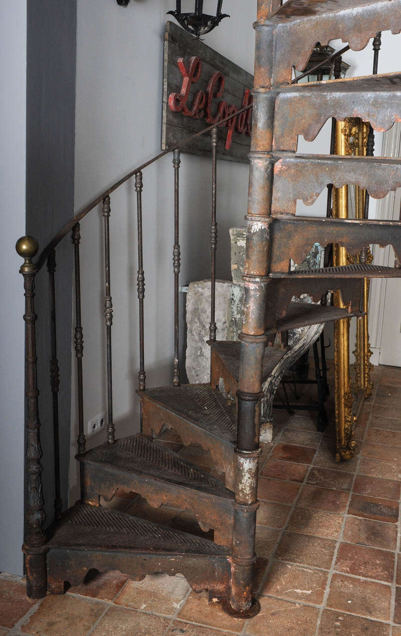 An Antique Industrial Cast Iron Spiral Staircase at 1stdibs