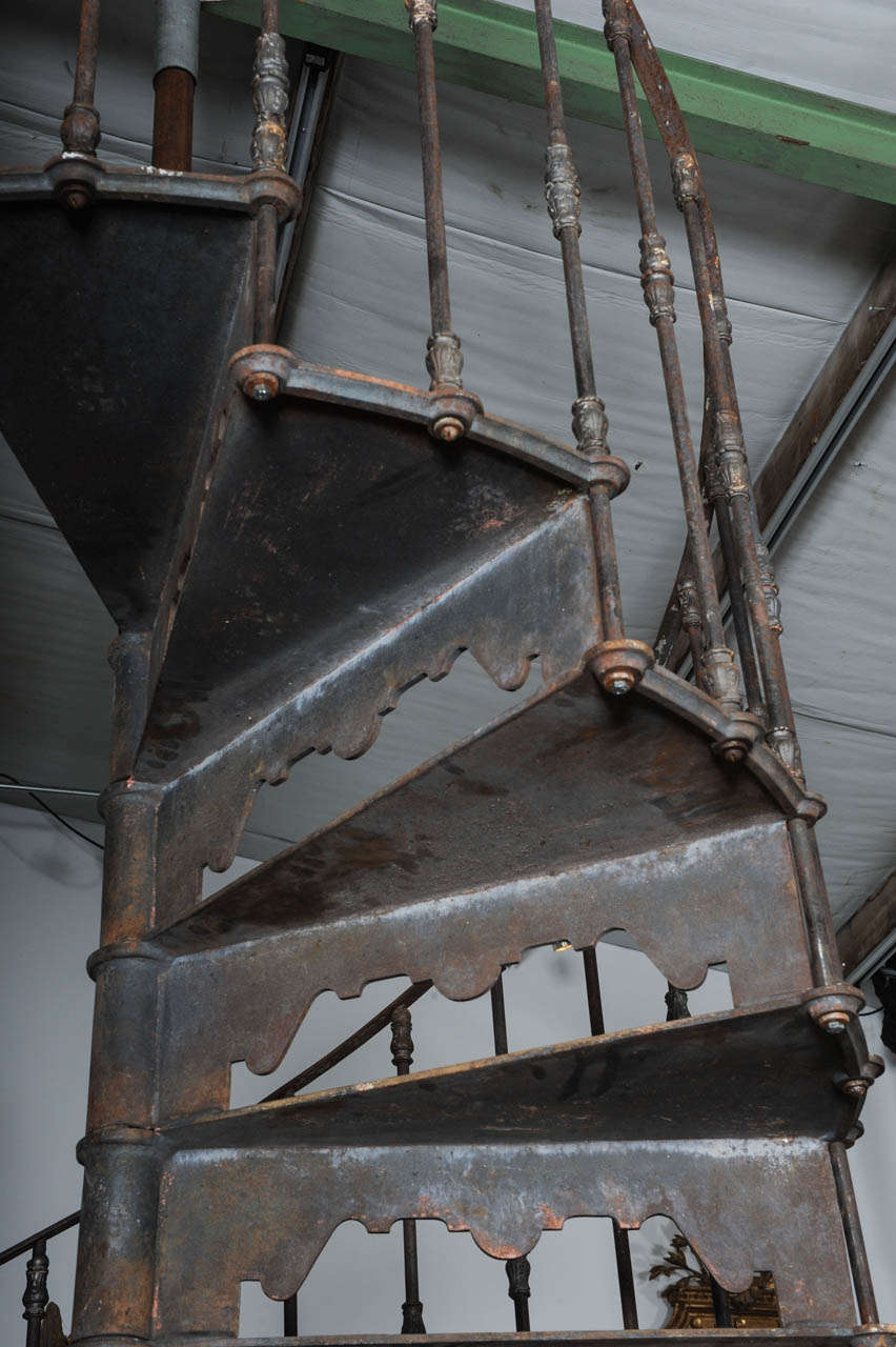 An Antique Industrial Cast Iron Spiral Staircase at 1stDibs