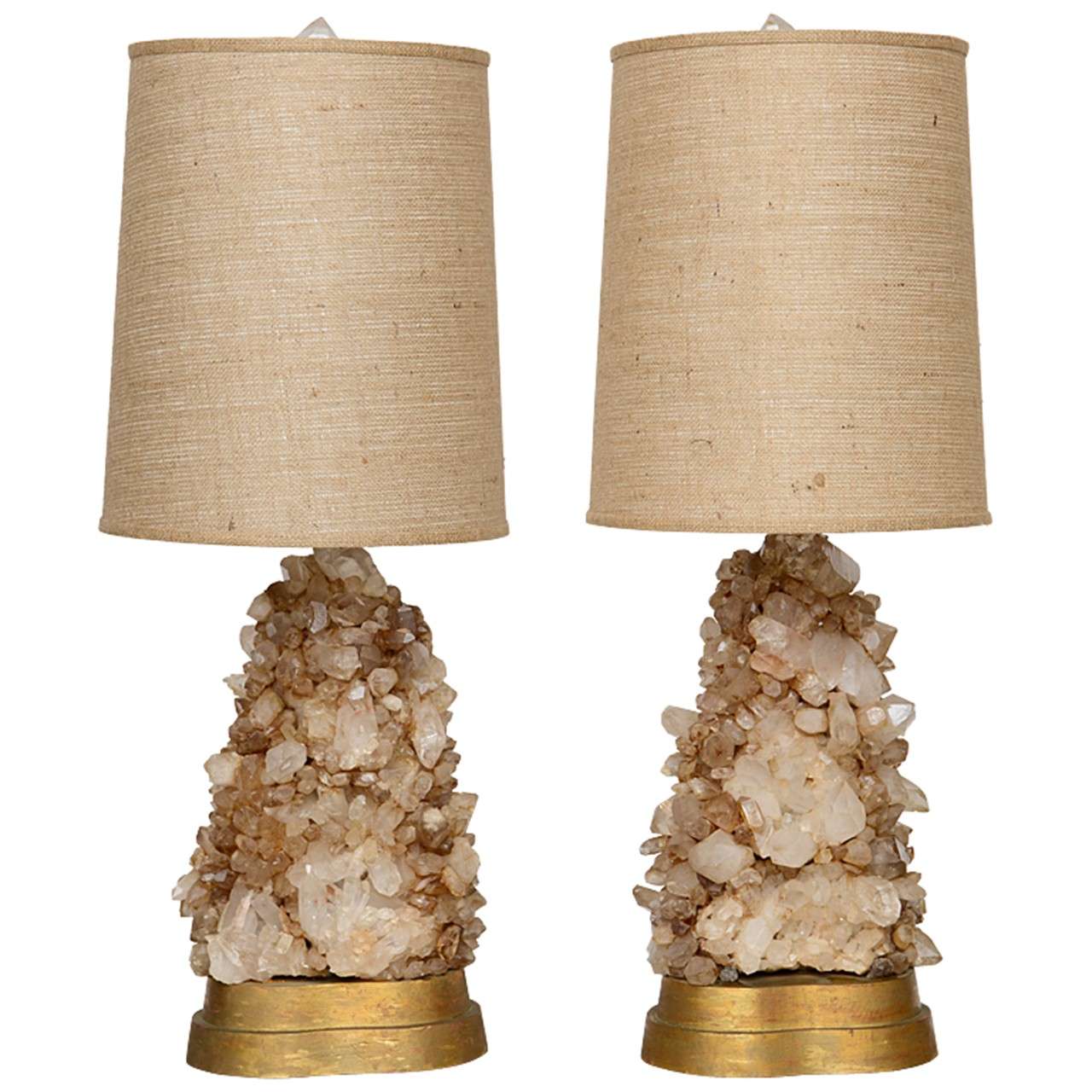 Pair of Rock Crystal Lamps by Carole Stupell at 1stDibs