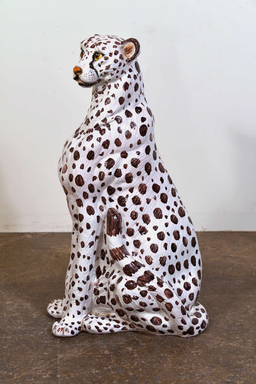 Vintage Italian Ceramic Cheetah at 1stDibs leopard statue tk maxx