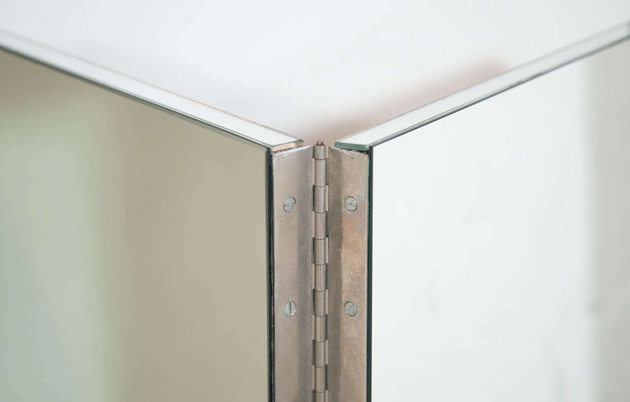 Vintage MidCentury Modern FourPanel Mirrored Screen and Room Divider