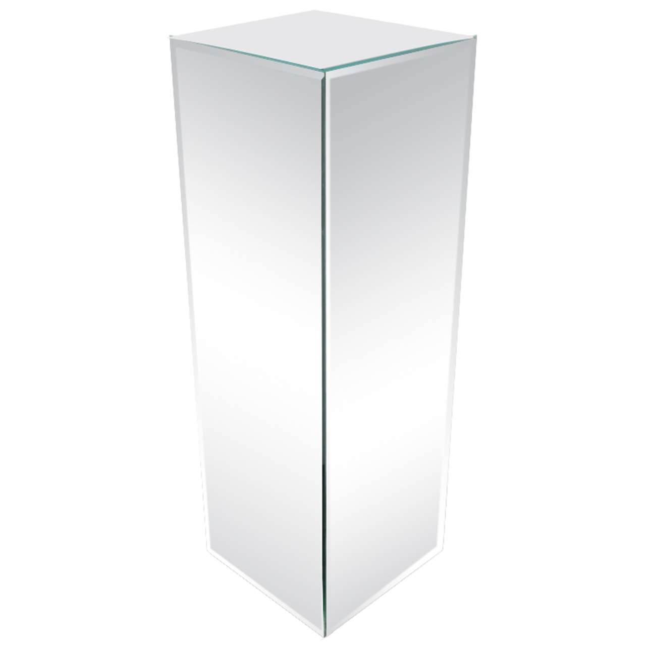 Modernist Hand Beveled Mirrored Pedestal For Sale at 1stDibs mirror pedestal stand, mirrored