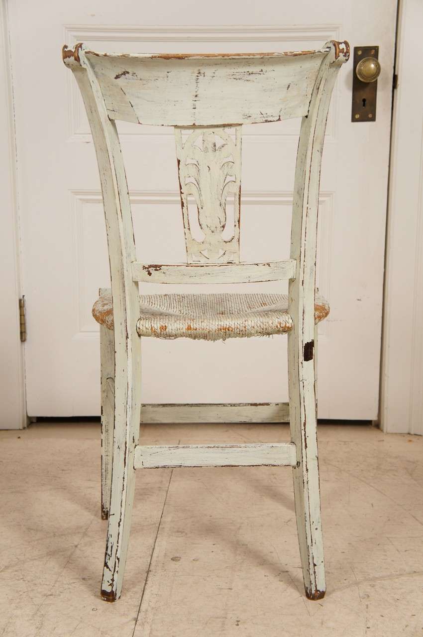 8 French Provincial Green painted Dining Room Chairs at 1stDibs