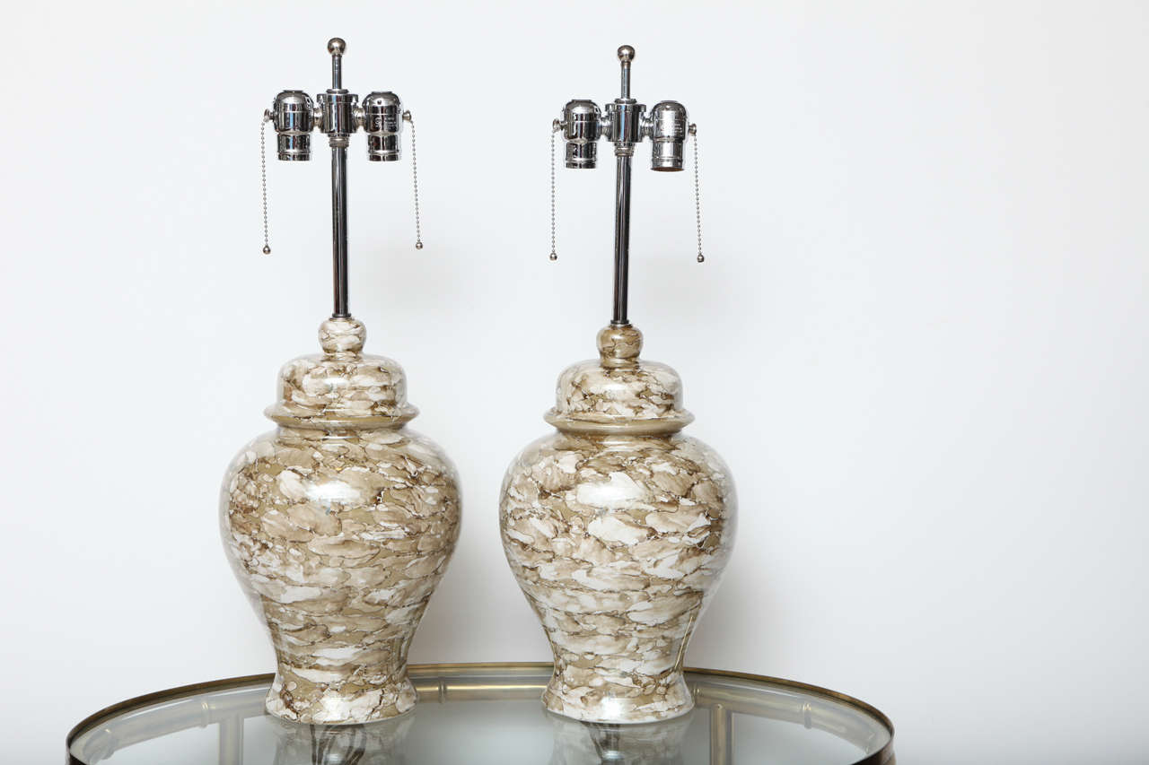 Pair of Ginger Jar Lamps at 1stDibs ginger jar table lamps, glass