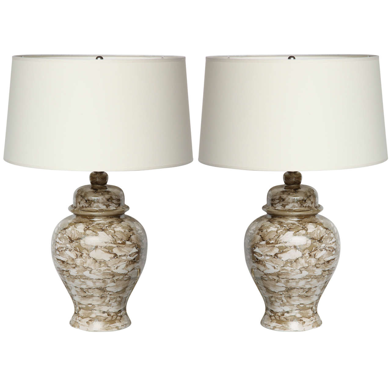 Pair of Ginger Jar Lamps at 1stDibs ginger jar table lamps, glass
