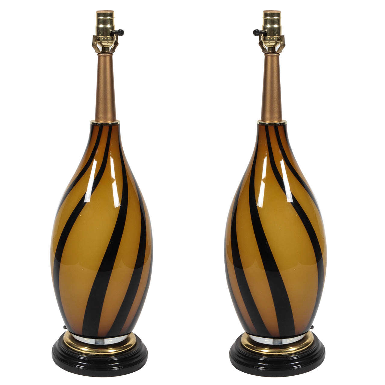 Pair of Murano Glass Table Lamps For Sale at 1stdibs