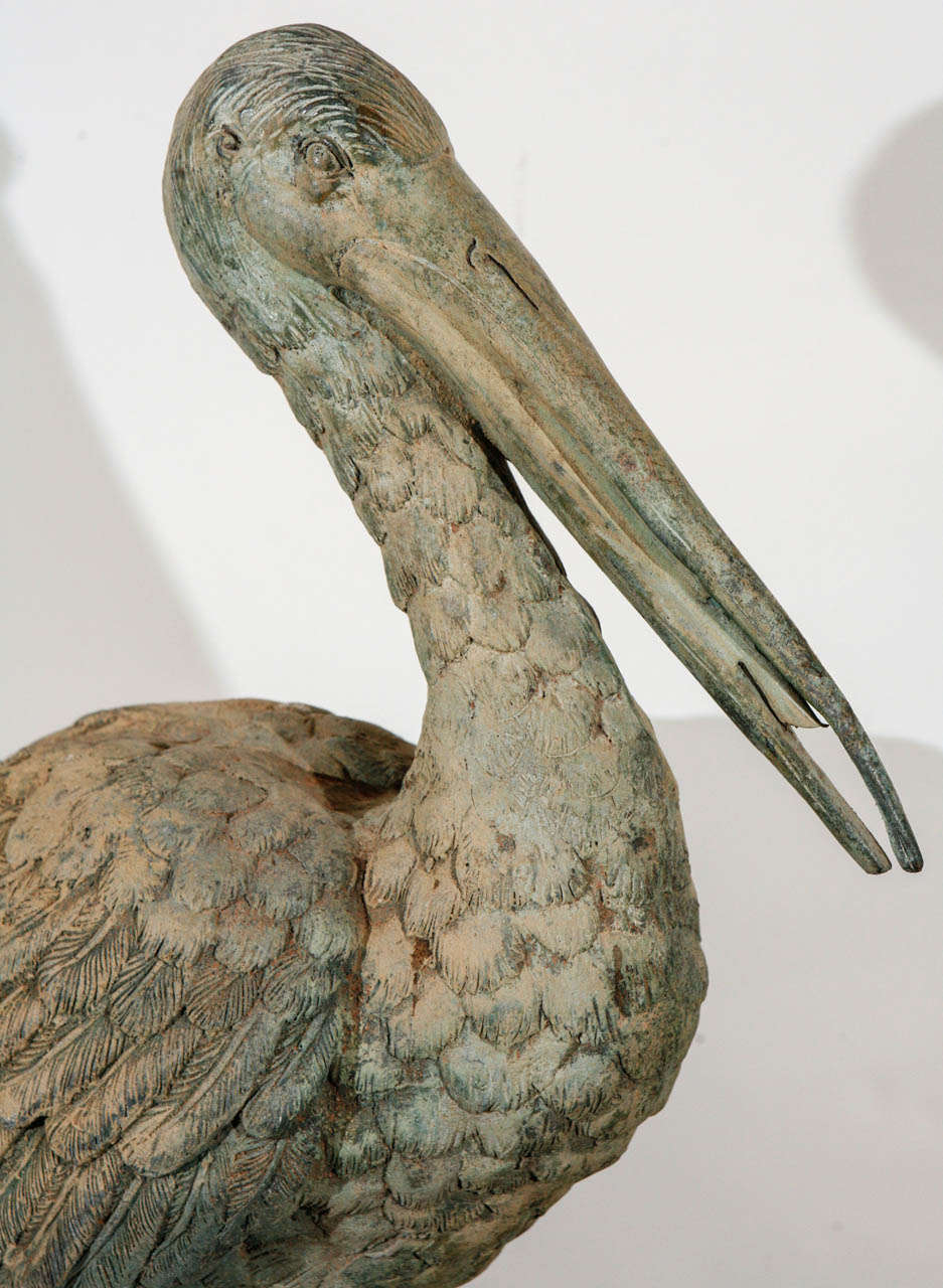 Vintage Metal Pelican Sculpture at 1stDibs