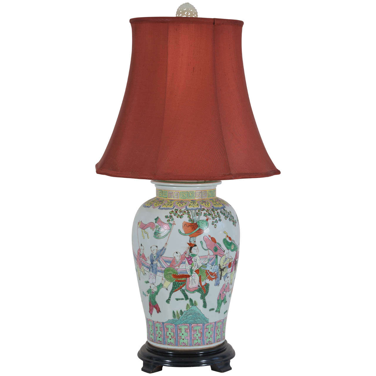 Asian Temple Jar as Table Lamp For Sale at 1stDibs