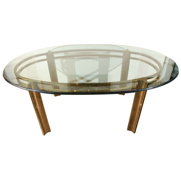 Oval Mirrored Dining Table at 1stdibs