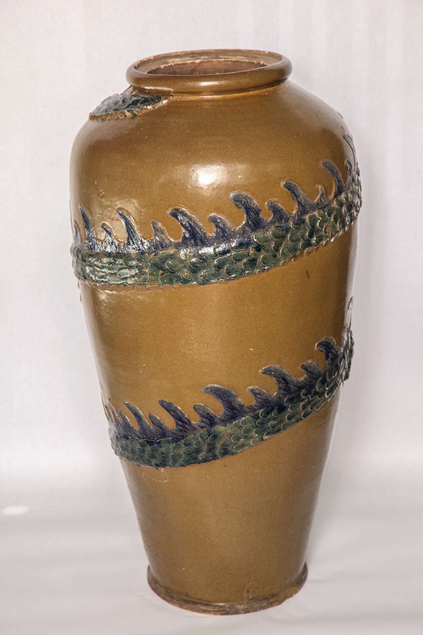 1920s Monumental Japanese Ceramic Tall Vase For Sale at 1stdibs