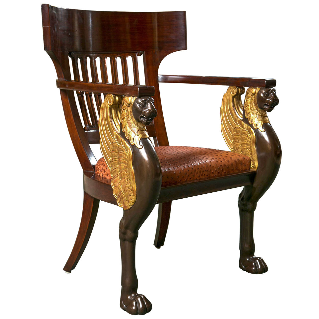 French Empire Style Chair by Frederick Victoria For Sale at 1stdibs
