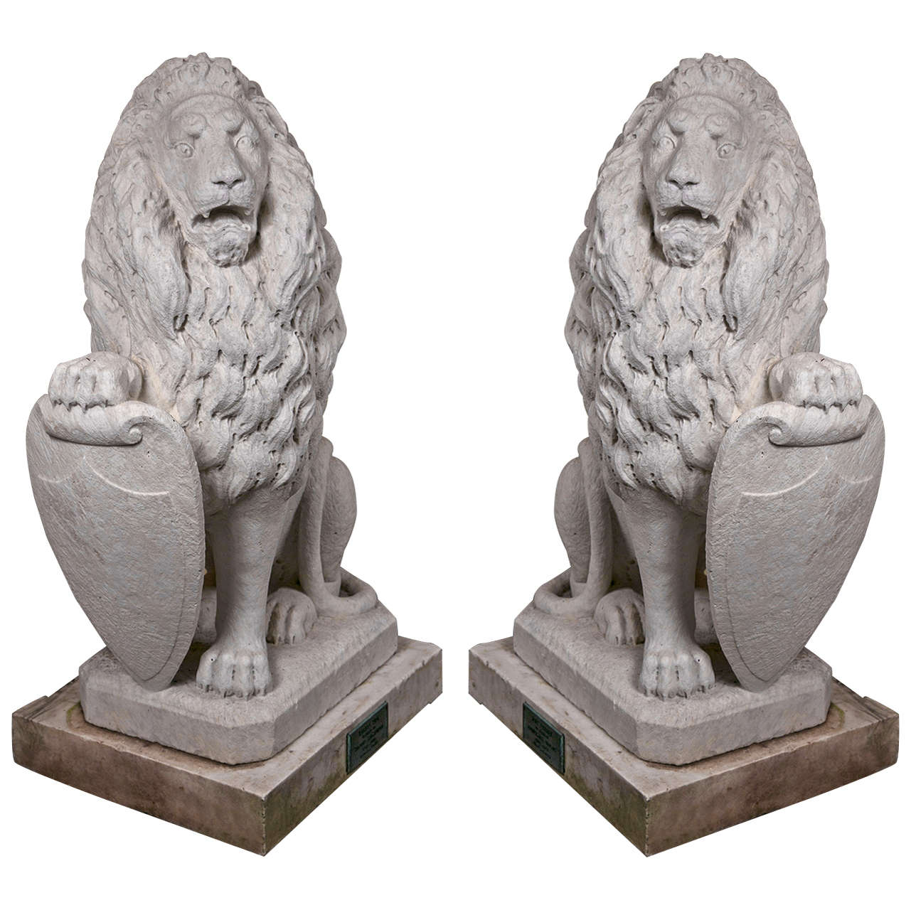 Carrara Marble Armorial Lions For Sale at 1stDibs marble lions for