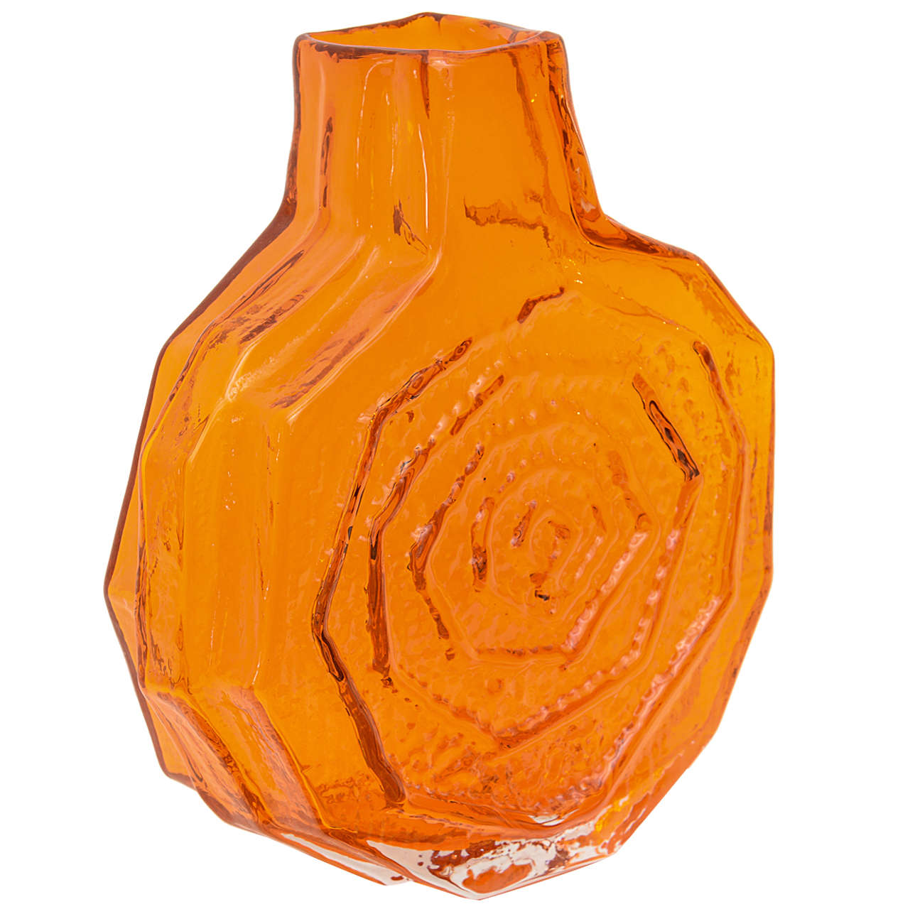 Large Whitefriars Orange Banjo Vase at 1stDibs