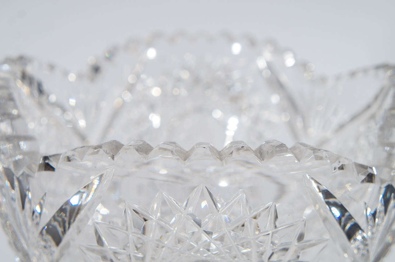 American Brilliant Period Heavy Monumental Cut Crystal Vase at 1stDibs