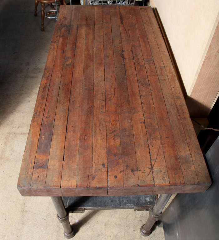 Check out this thrift store kitchen table makeover!we sanded it down, stained. Vintage Industrial Kitchen Work Table at 1stdibs