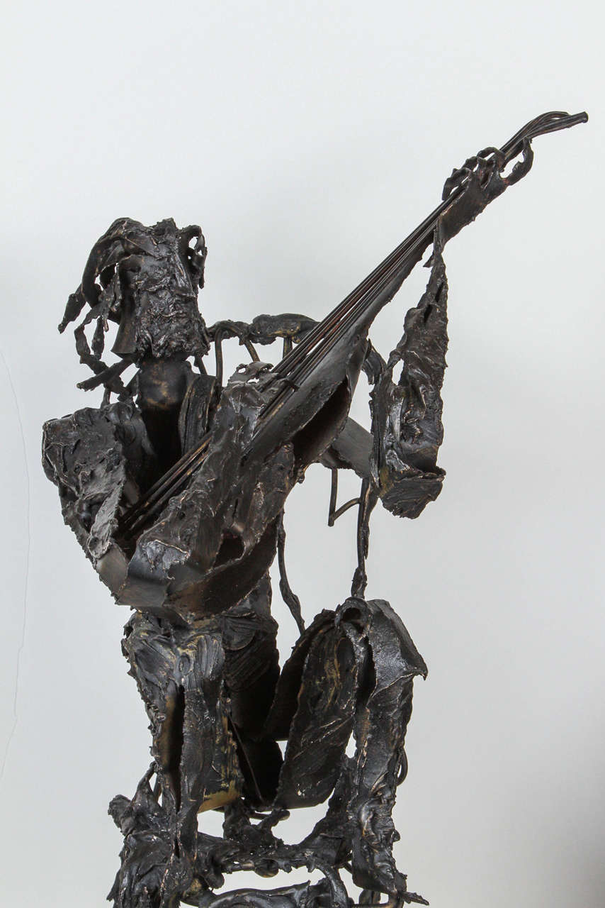 Metal Sculpture of Man Playing Guitar at 1stDibs metal man sculpture