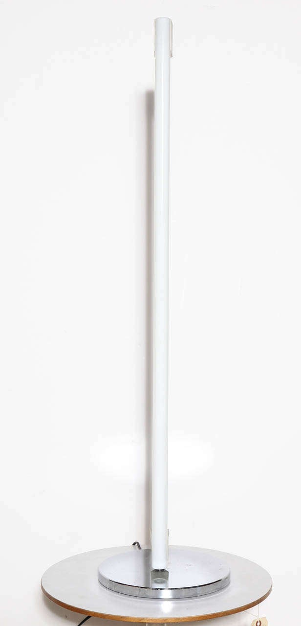 1960's Eileen Gray designed Chrome and Fluorescent Tube Floor Lamp at