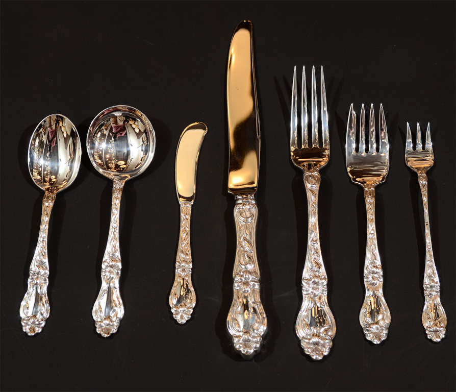 Magnificent Art Nouveau Sterling Flatware Service by Whiting at 1stDibs