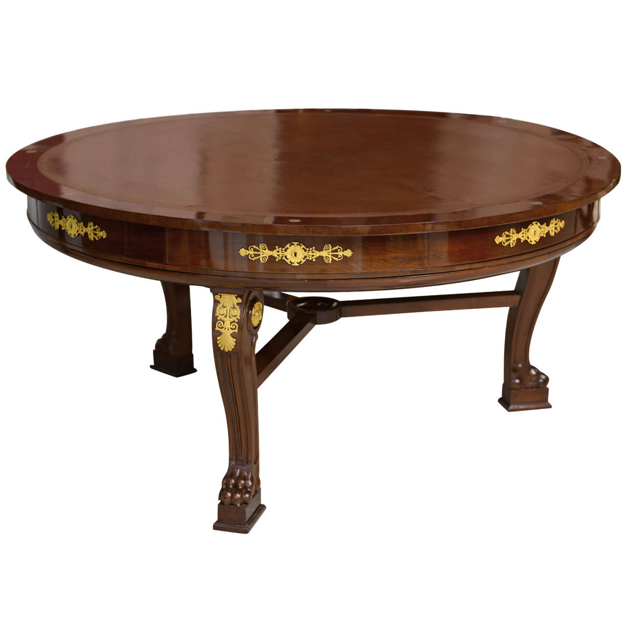 Antique Scottish Mahogany Leather Top Rent Table at 1stDibs antique