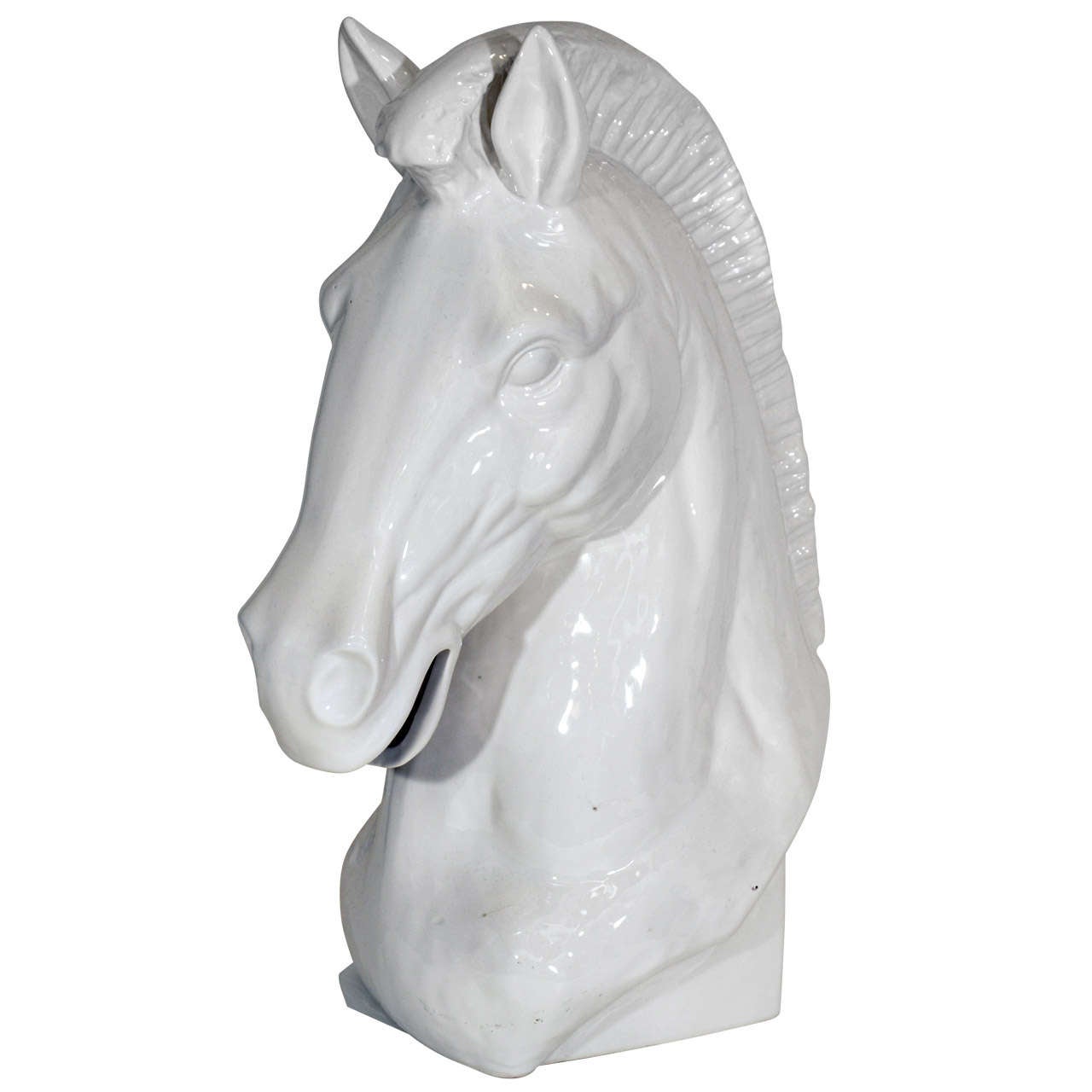 Mid Century White Ceramic Horse Head Sculpture at 1stDibs white horse head sculpture, horse