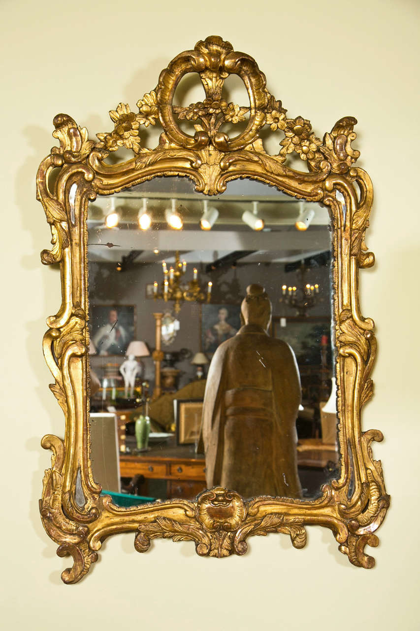 Louis XV Giltwood Mirror at 1stdibs