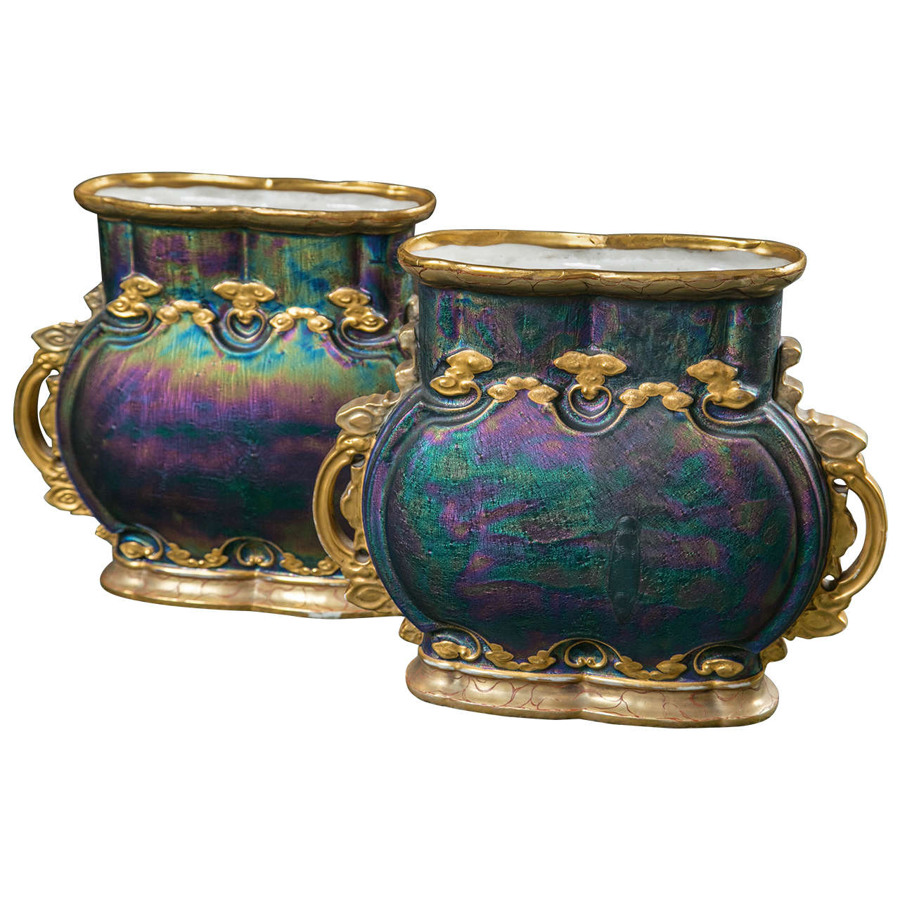 Pair Austrian Art Nouveau Vases For Sale at 1stDibs austrian vases