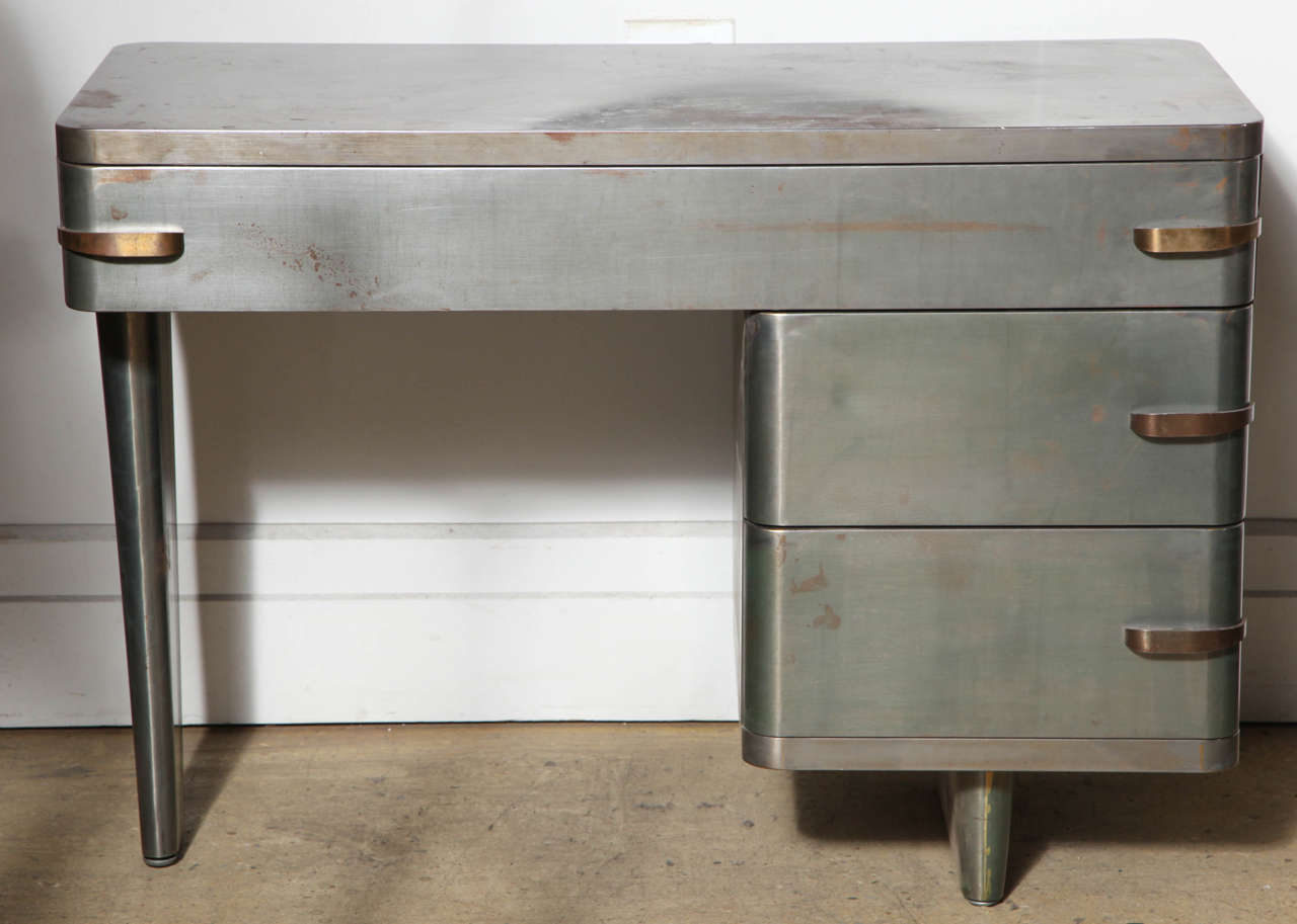 1940s Royal Chrome Machine Age Metal Desk at 1stDibs art deco metal