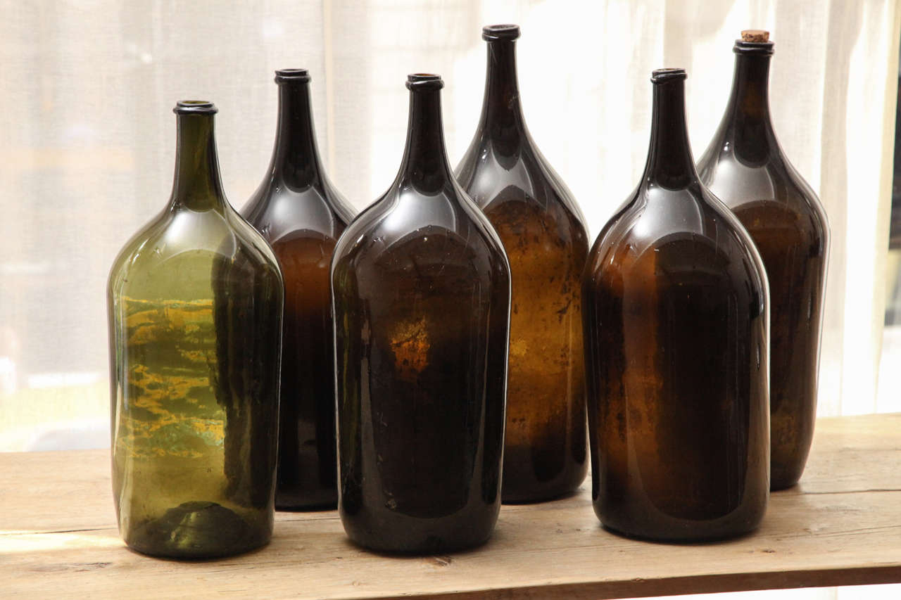 19th C. Handblown French Glass Vinegar / Storage Bottles AG99 For