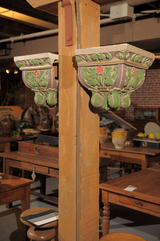Pair of Painted Art Nouveau Hanging Brackets at 1stdibs