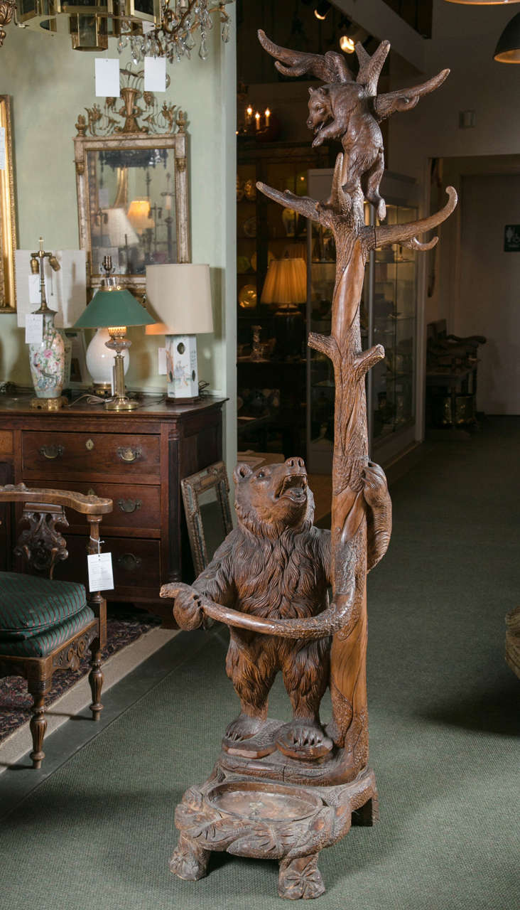 Black Forest Carved Bear Coat Rack or Umbrella Stand at 1stDibs black forest bear umbrella