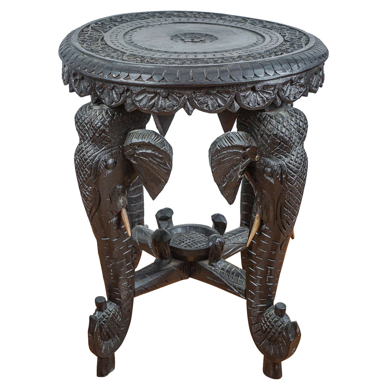 Indian Carved Hardwood Elephant Stool at 1stDibs elephant stool india
