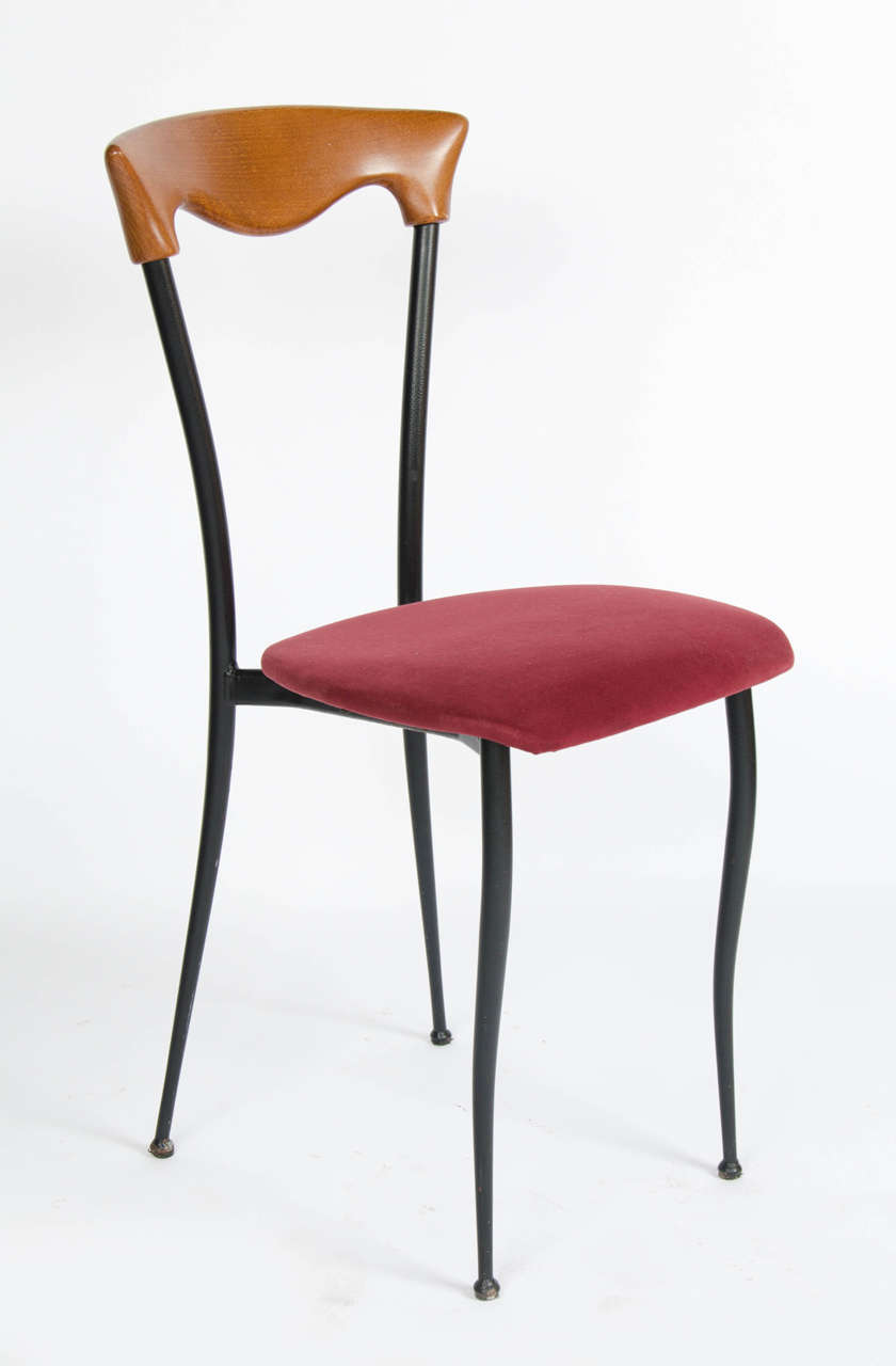 Four 1970s Italian Style Dining Chairs For Sale at 1stDibs