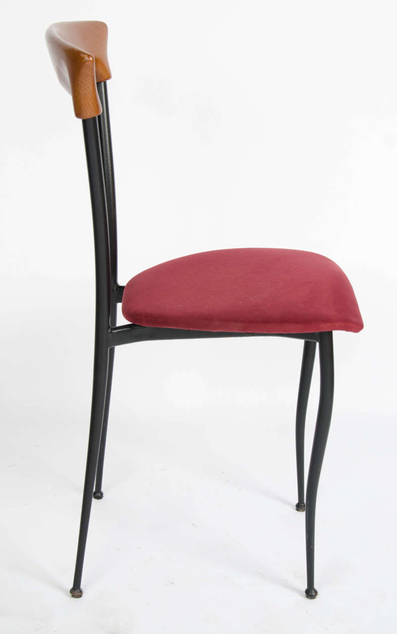 Four 1970s Italian Style Dining Chairs For Sale at 1stDibs