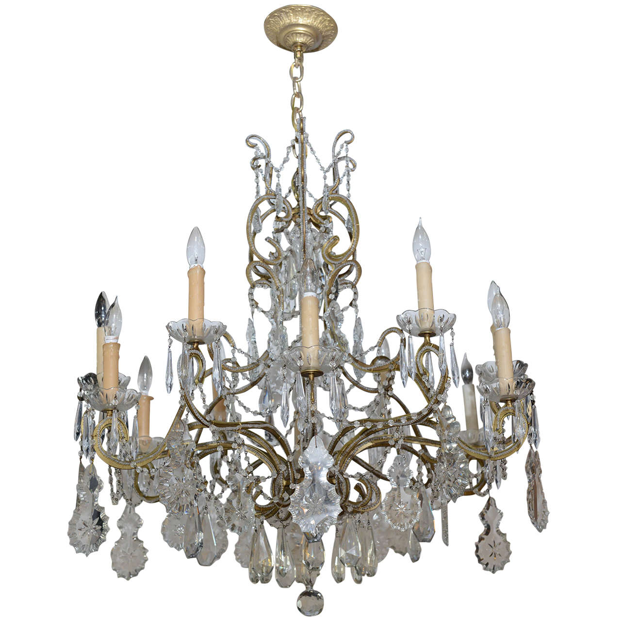 Vintage Crystal Chandelier For Sale at 1stDibs