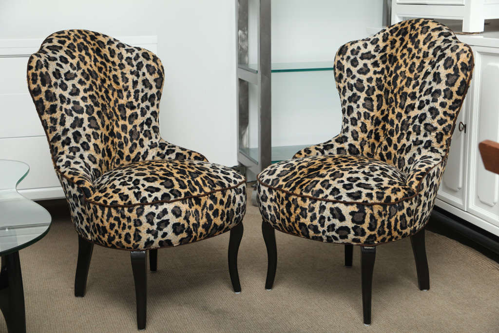 Pair of Faux Leopard Bedroom Chairs at 1stDibs leopard chairs