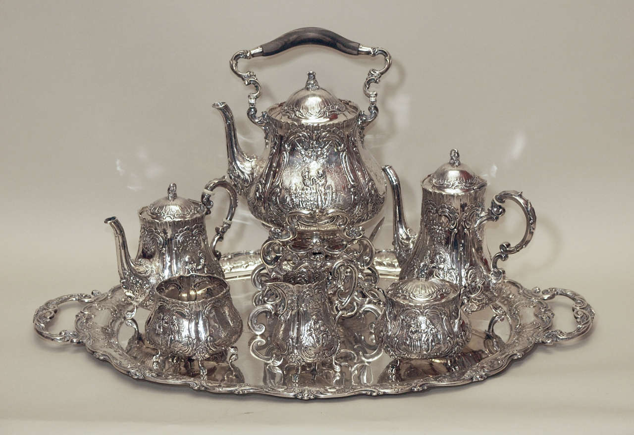 Antique Continental Sterling Silver Tea Service circa 18901900 at 1stdibs