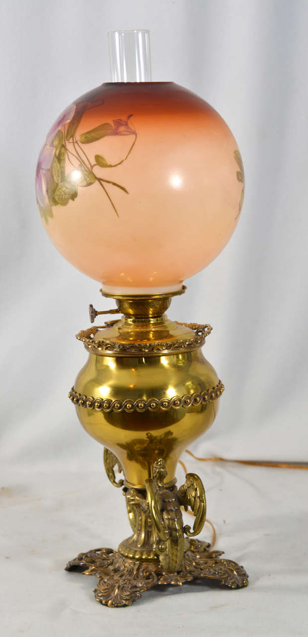 Mid 1800's Banquet Lamp, Electrified For Sale at 1stDibs banquet